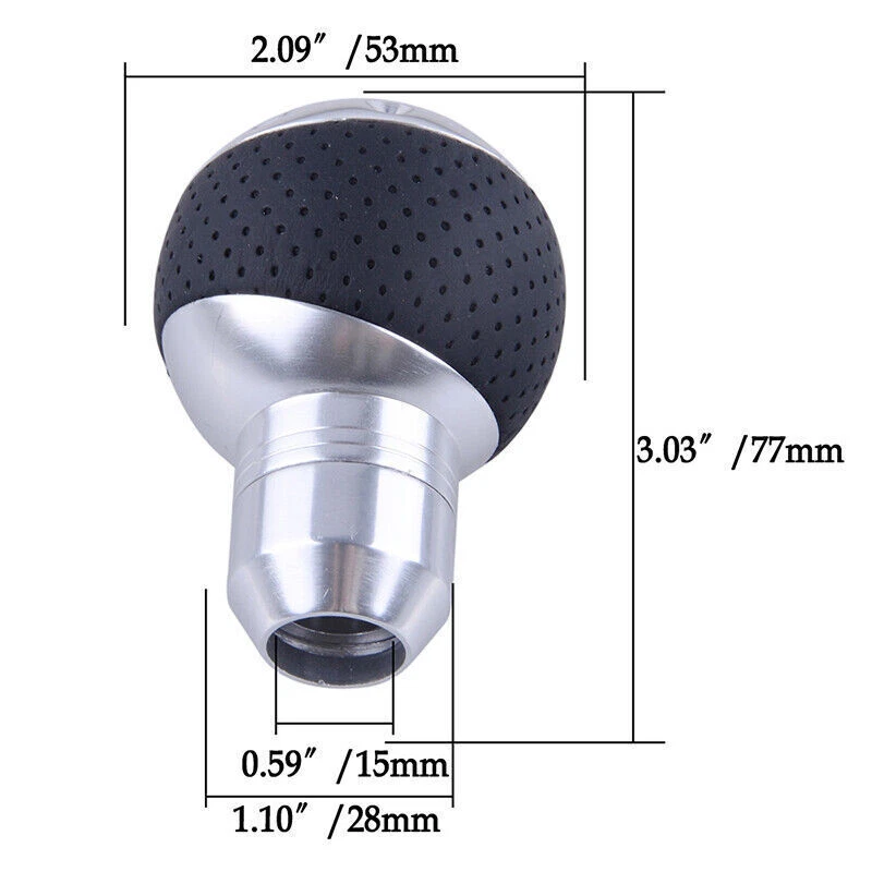 Universal Ball 5-speed Aluminum Leather Car SUV Gear Shifter Shift Knob Manual + - Image 3 of 4