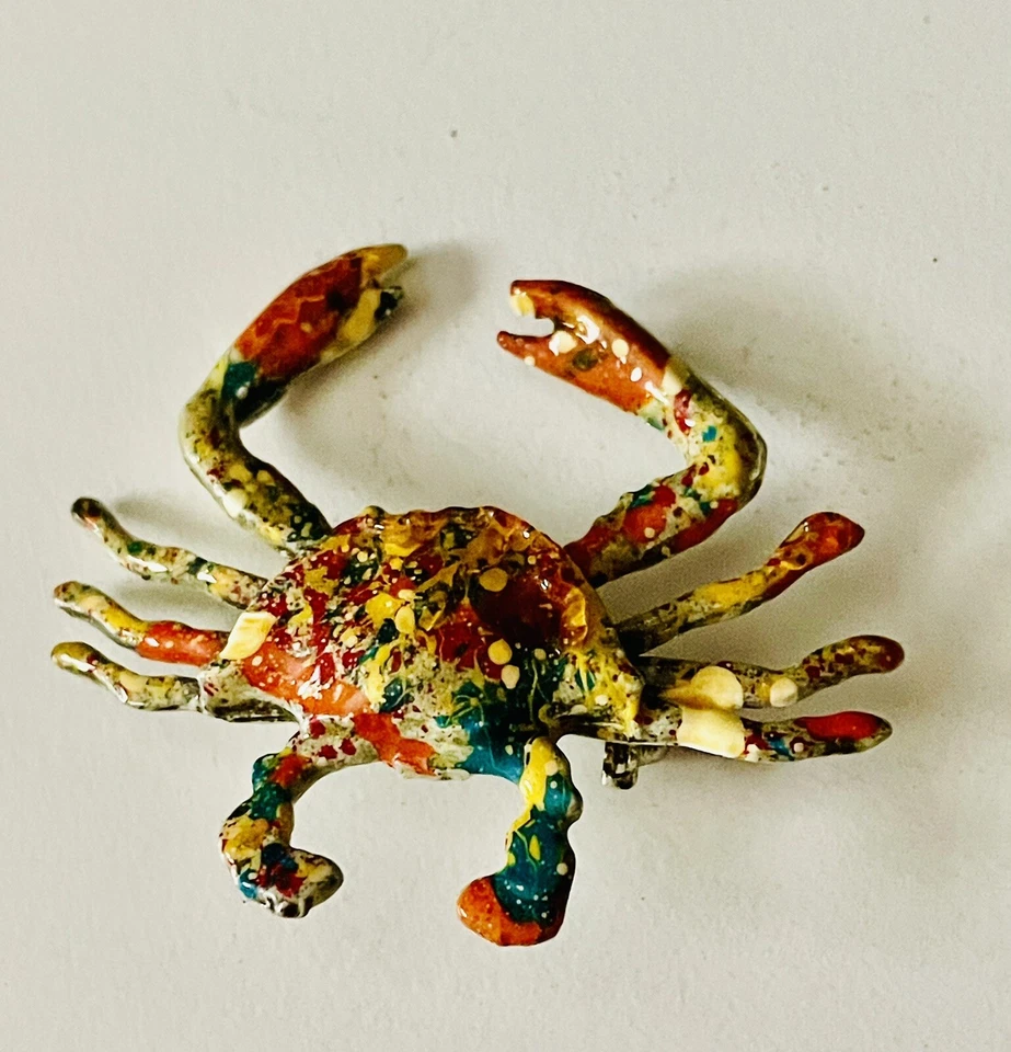 Crab Brooch Pin Salisbury Pewter Ocean Beach Animal Jewelry Signed Vintage - Image 2 of 4