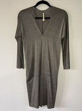 Rn Convertible Women's Mini Dress V Neck Soft Metallic Taupe Size Small