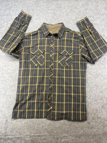 Kuhl Shirt Mens L Multicolor Plaid Pearl Snap Button Up Short Sleeve Lightweight - Picture 2 of 12
