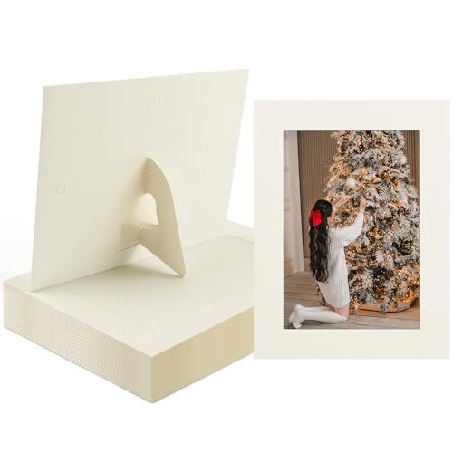 25 Pack 5x7 Cardboard Photo Frame Paper Picture Frame Cards with Easel White - Picture 1 of 9