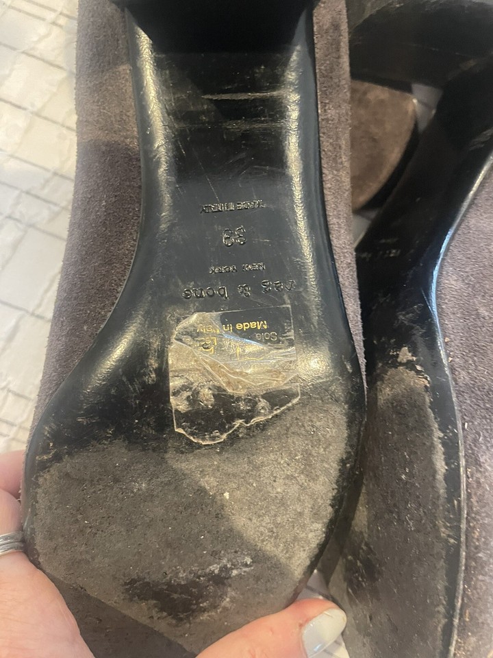 rag bone Boots 9 Charcoal Suede Ankle Zipper Back Round Toe Designer