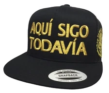 AQUI SIGO TODAVÍA TAMAULIPAS 2 LOGOS HAT BLACK MESH MEXICO LOGO FEDERAL CHAPO