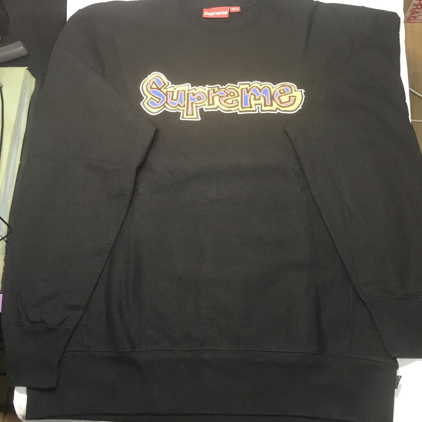 Vintage Supreme Gonz Logo SS07 col rond/sweat shirt 2007 noir XL rare
