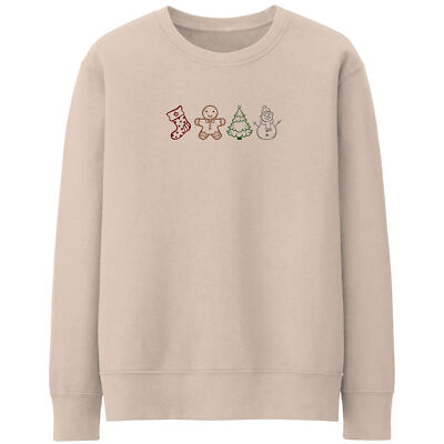 Damen Weihnachten Pullover Strumpf Lebkuchenmann Baum Schneemann Sweatshirt Autu...