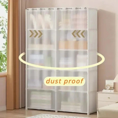 6 Tier Wardrobe Clothes Storage Rack Organizer Dustproof Bookshelf Cabinet Shelf - Picture 7 of 12