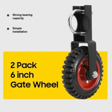 2 Pack 6" Heavy Duty Fence Gate Wheels 500lb Gate Wheels for Metal Tube Gates