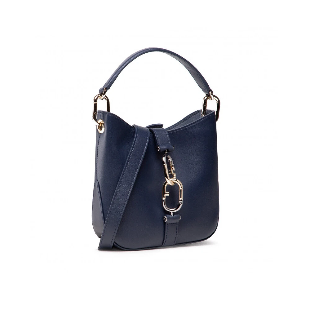 Woman handbag Furla Sirena mini hobo classic blue leather and bag for shoulder
