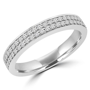 .27 CT VS1 F ROUND DIAMOND SEMI-ETERNITY WEDDING BAND RING ...
