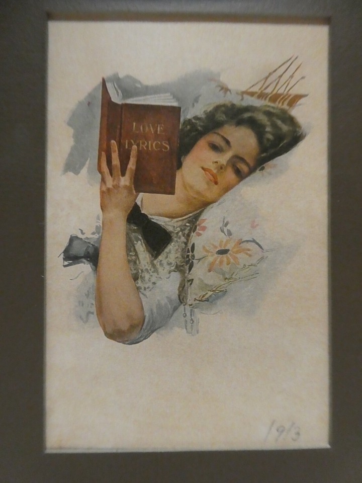 VINTAGE HARRISON FISHER BOARD FRAMED ART DECO PORTRAIT PRINT LADY