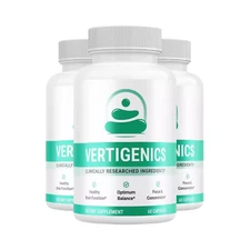 3-Pack Vertigenics Capsules - Supports Balance System & Dizziness - 180 Capsules