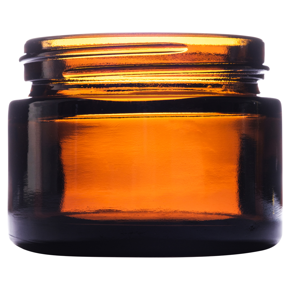 Large special Ranking TOP16 price 50ml Amber Glass Cosmetic Jar with or Heal Cap Aluminium - Black