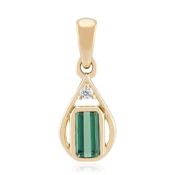 GrüNer Turmalin Gold-AnhäNger Brasilien 0,495Ct-image