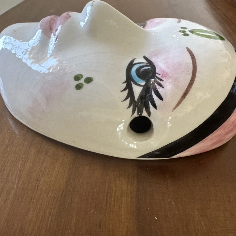 1987 Carnevale Mask Ceramic Face Porcelain Italy Societa San Giacomo Benefico - Image 4 of 4