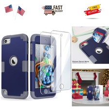 for iPod Touch Case with 2 Screen Protectors, 3 in 1 Hard PC Case Silicone ...