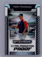 Terry Francona 2025 Leaf Optichrome Baseball 1/1 Pre Production Proof