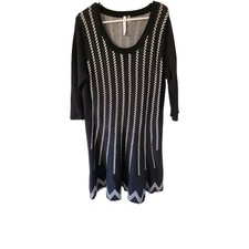 NY Collection Black/White Large Sweater Dress