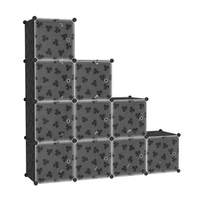 C&AHOME Cube Storage Organizer with Doors, 10-Cube Shelves, DIY Plastic Modul...
