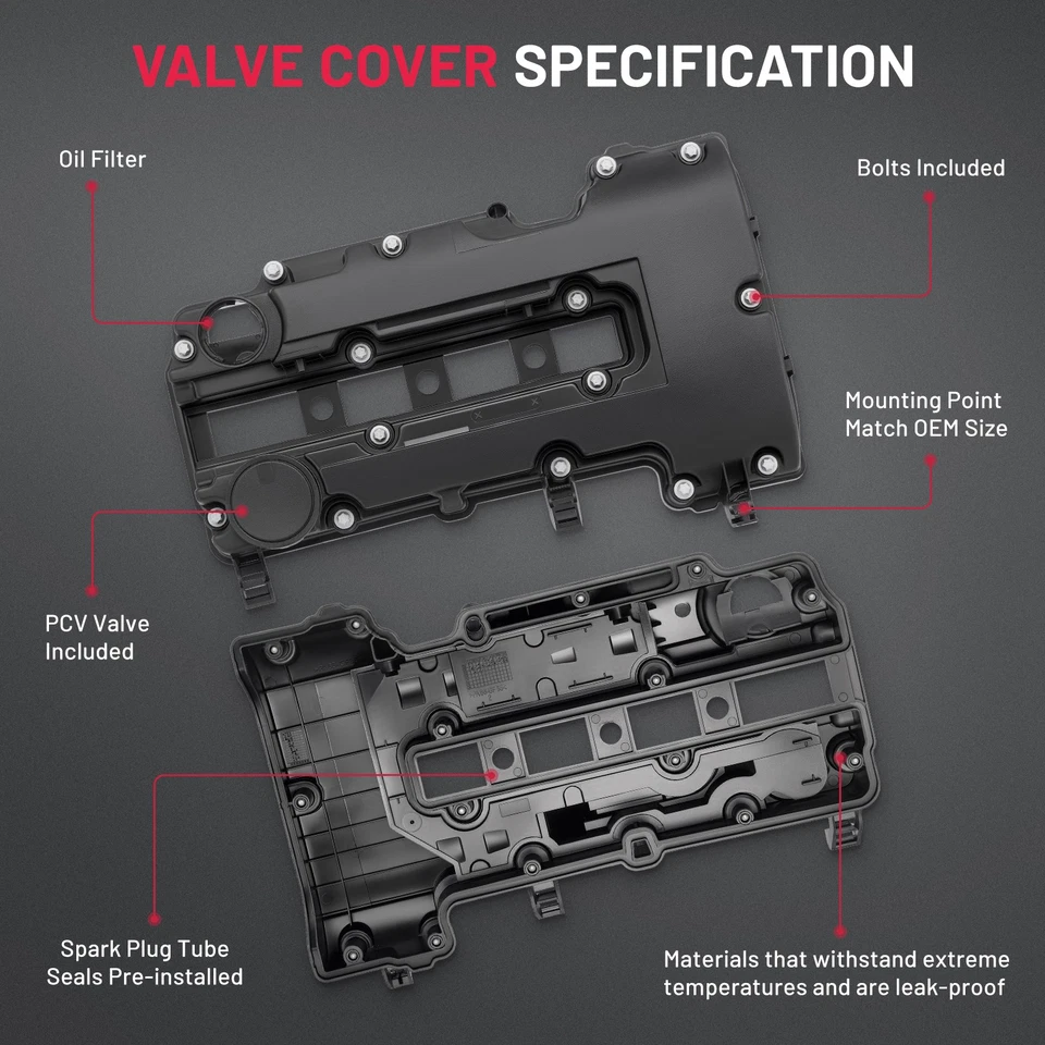 Tampa da válvula do motor com gaxeta para 2007-2012 Nissan Sentra 2.5L L4 - Imagem 4 de 4