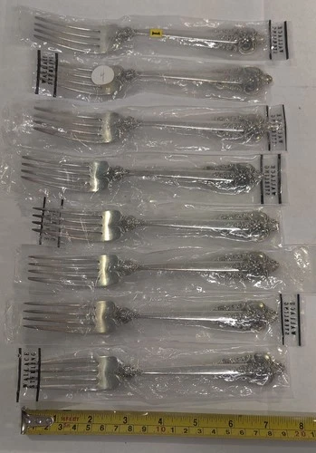 Wallace Grande Baroque Fork, Sterling, 2.5oz (70.9g), Set of 8, 7.5"