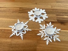 Schneeflocken Teelichter-Dekoration (3D-Druck) 3 Stk.