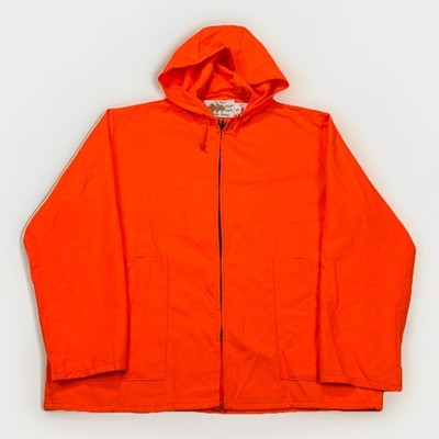 Vintage Field & Forest Blaze Orange Hunting Jacket XL USA Hooded
