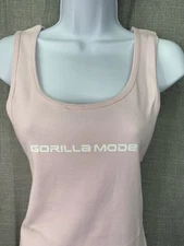 Gorilla Mind Unisex Ribbed Tank Top Size XL XXL Pink White Salmon Sand