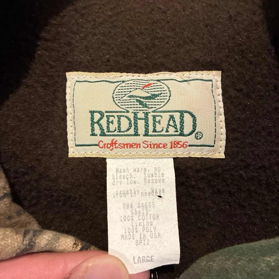 Chaqueta Bomber RedHead Realtree Cremallera Completa Forrada de Vellón Camuflada EE. UU. Para Hombre L De Colección Foto 4 de 4