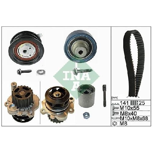 Wasserpumpe + Zahnriemensatz FüR VW Polo 6V 1.9 99 Bis 02 INA Neu QualitäT-image