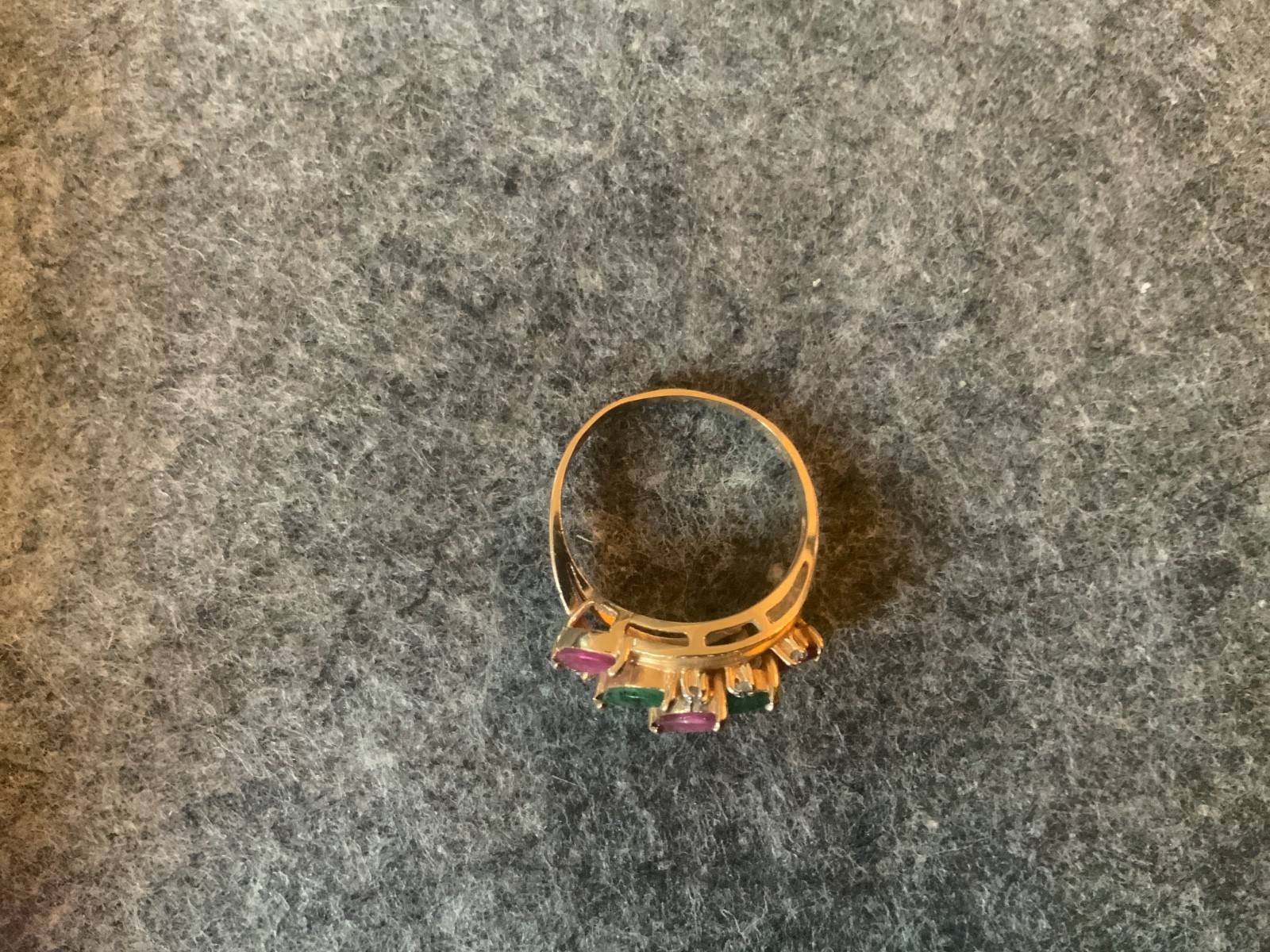 Cocktail Designer Ring - Ruby Emerald Diamond - 1… - image 9