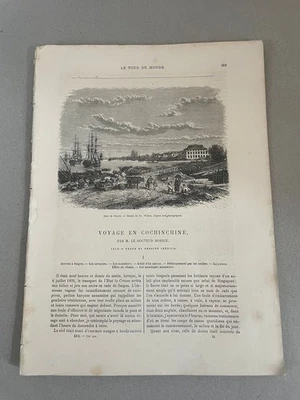 Cochinchine Saigon Vietnam Illustrée gravures Tour du Monde 1872 Morice - Photo 1/4
