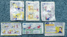 1970's SIX DOUBLE BUBBLE GUM FLEER FUNNIES STARRING PUD BUBLY BILL SUM TRICK
