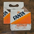 Vintage 1970s Fanta Orange Soda 6-Pack Cardboard Carrier Coca-Cola Co. Display