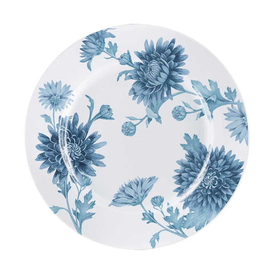 Juego de cena 16 piezas azul y blanco floral ropa de cena Foto 3 de 4