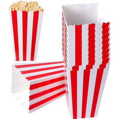 Popcorn Boxen Papier 20Stk rot weiß gestreift Snack Behälter Party Kino