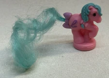 My Little Pony G1 Petite Ponytail Ponies Pink Aqua Hair Brush Comb Cutie Mark