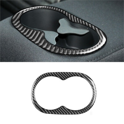 Carbon Fiber Rear Center Armrest Cupholder Cover Trim For Dodge Challenger