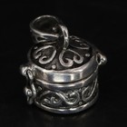 Vtg Sterling Silver Designer Mc Heart Filigree Prayer Locket Necklace Pendant 5g