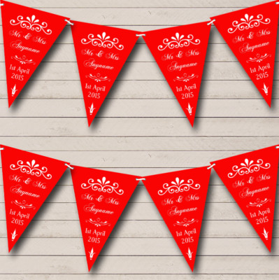 Party Banner Wimpel Vintage Regal rot personalisiert Hochzeit Veranstaltungsort oder Empfang