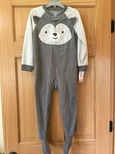 New Carter's Husky Fleece Pajama Footie Sleeper Toddler Boy Gray 1pc