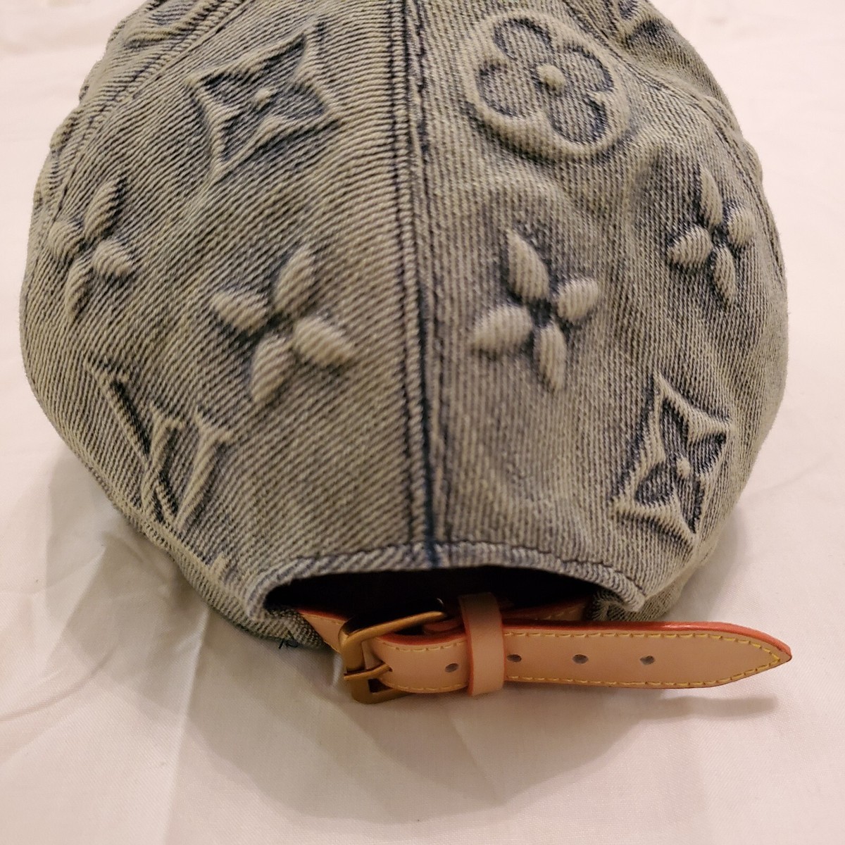 Authentic Louis Vuitton Monogram Washed Denim Cap Hat M7156L Size 