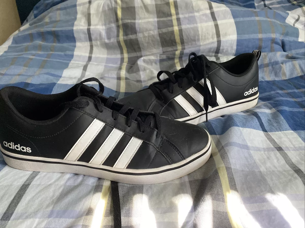 Size 9.5 - adidas VS Pace Casual Black With Red Bottoms Limited Edition