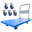 Flatbed Cart Heavy Duty 1320lbs Capacity Platform Hand Truck 360° Swivel Wheels