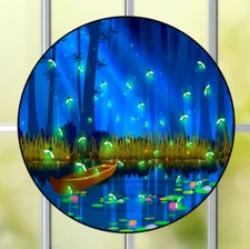 Fireflies WINDOW CLING Size 8" Round Repositionable Vinyl