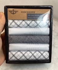 DOCKERS 100 Cotton Black And White Handkerchief 6 Piece Set