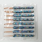 Crochet Hooks Needles Knit Weave Crochet Needle TPR Soft Handle 8 pcs Set Blue F