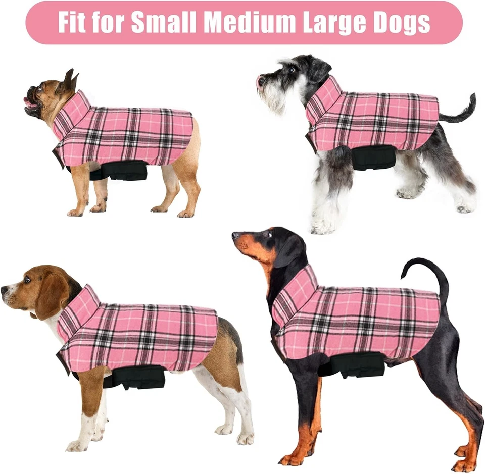 Warm Dog Coat, Reversible Waterproof Winter Dog Jacket Coat - British Style... - Image 4 of 4