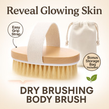 Dry Brushing Body Brush Natural Bristle Exfoliating Lymphatic Drainage Cellulite