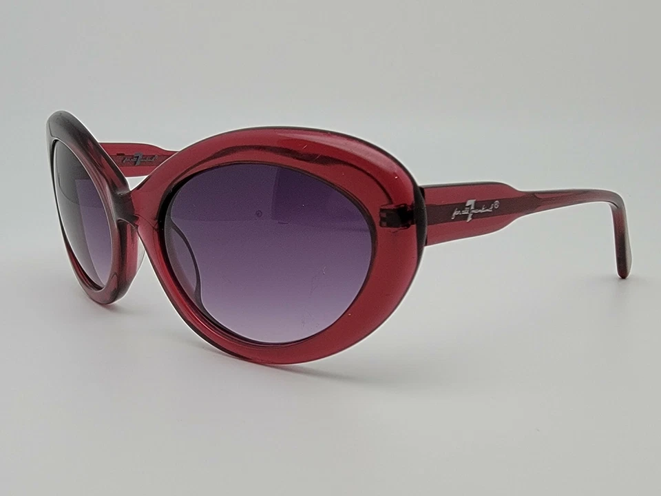 Gafas de sol 7 For All Mankind 7903 marco rosa púrpura gris degradado ojo de gato 55 mm Foto 3 de 4