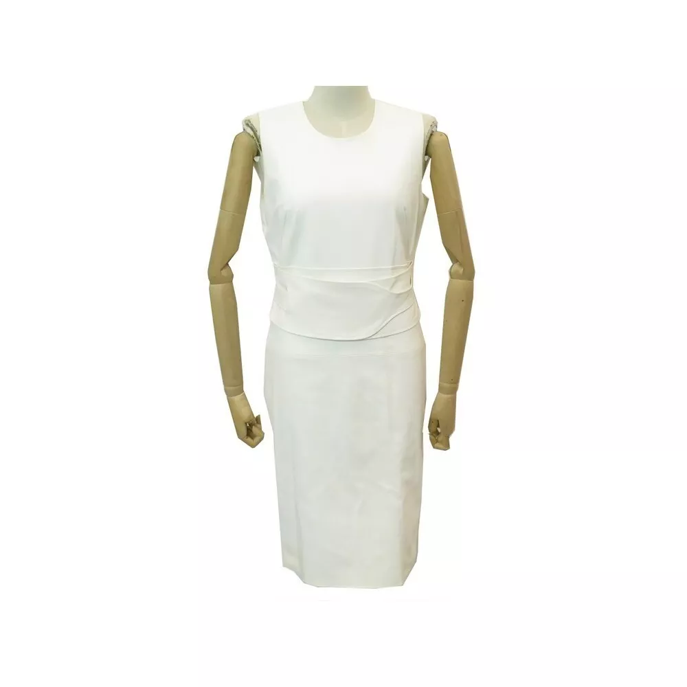 Robe blanche sans manches ceinture Gucci housse poussière